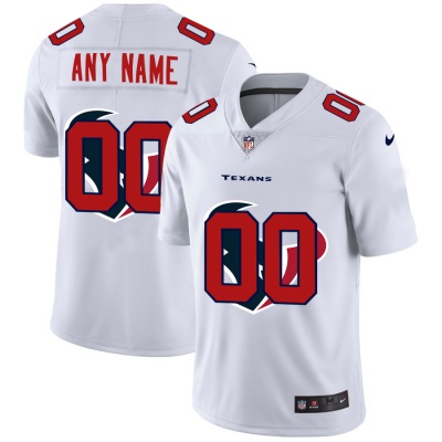 Houston Texans Custom White Men's Nike Team Logo Dual Overlap Limited NFL Jersey